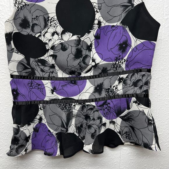 Nine West Floral Top Womens 4 Career Office Workwear Formal Party Cocktail Event - Picture 7 of 10